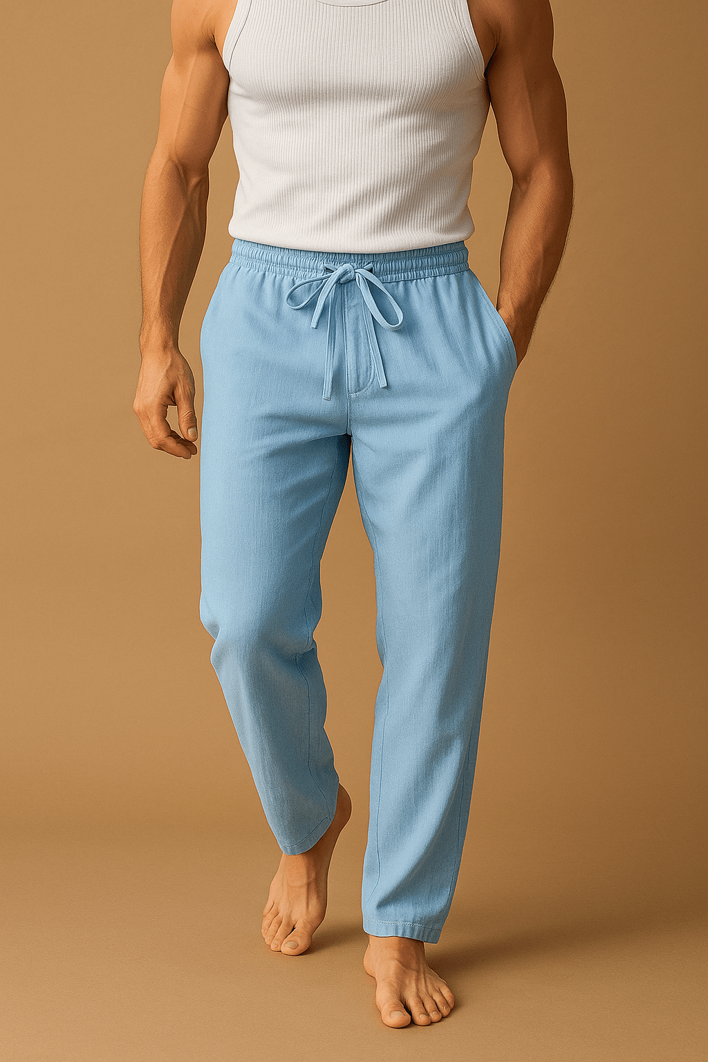 Herren Leinenhose Modern Schnitt Atmungsaktive Leinenmischung