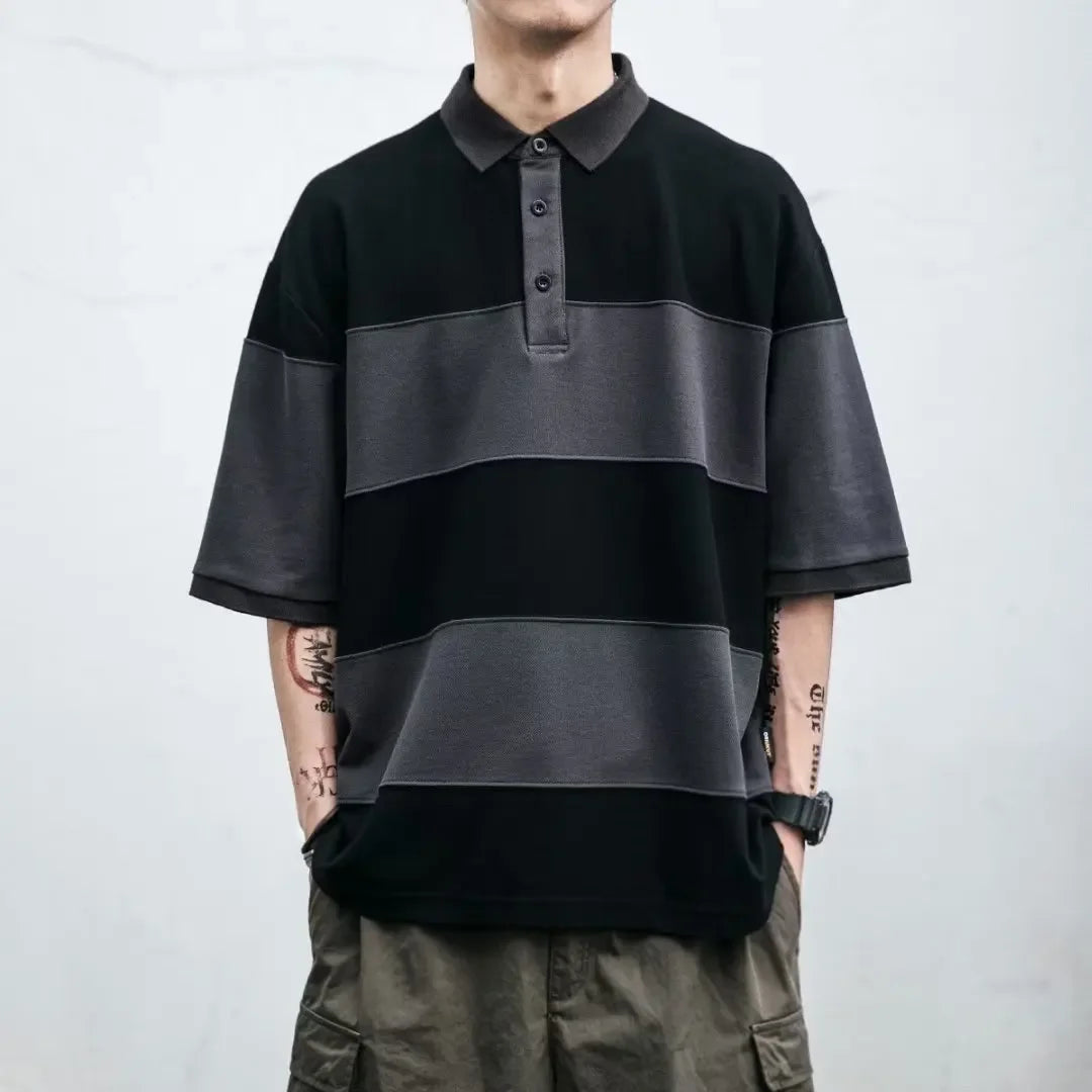 Herren Polo Shirt Kurzarm mit Kontrastkragen und Taschen - Poloshirt für den Sommer 0
