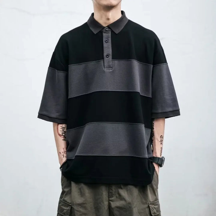 Herren Polo Shirt Kurzarm mit Kontrastkragen und Taschen - Poloshirt für den Sommer 0