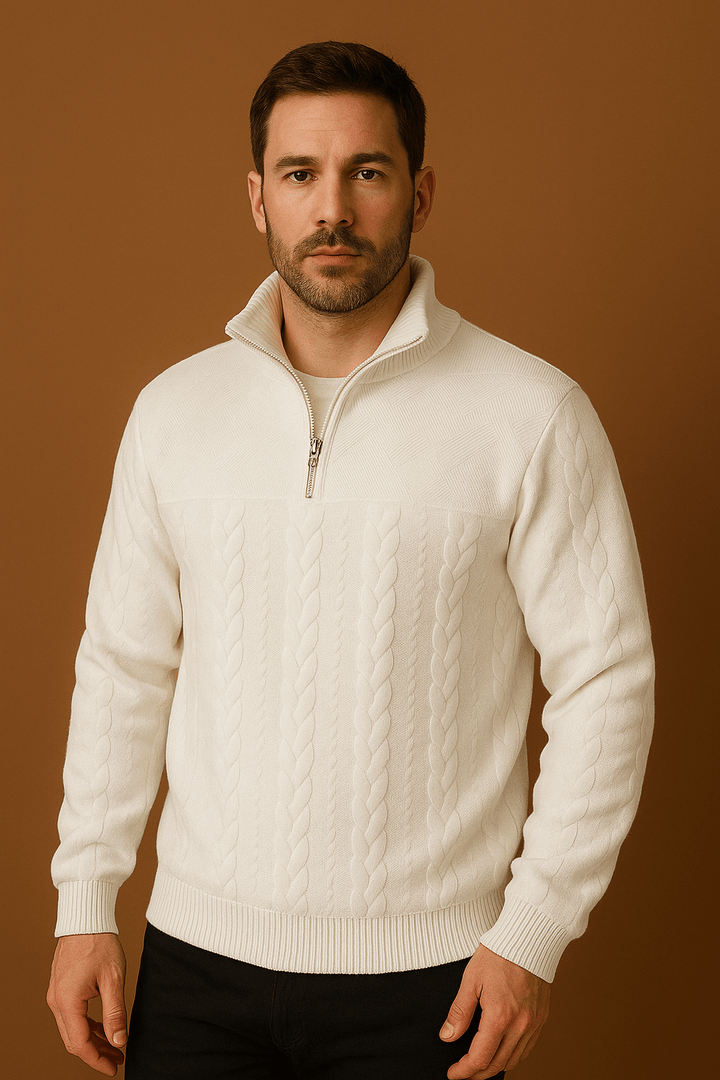 Herren Pullover Reißverschluss – Bequemer Zip-Strick für Herbst & Winter