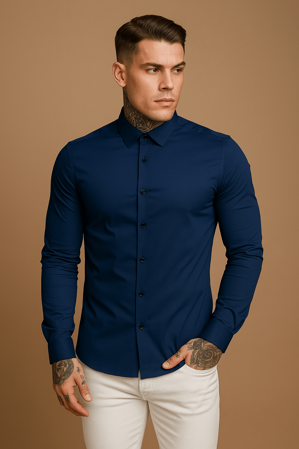 Herren Slim-Fit Hemd – Figurbetonendes Design für Business & Freizeit