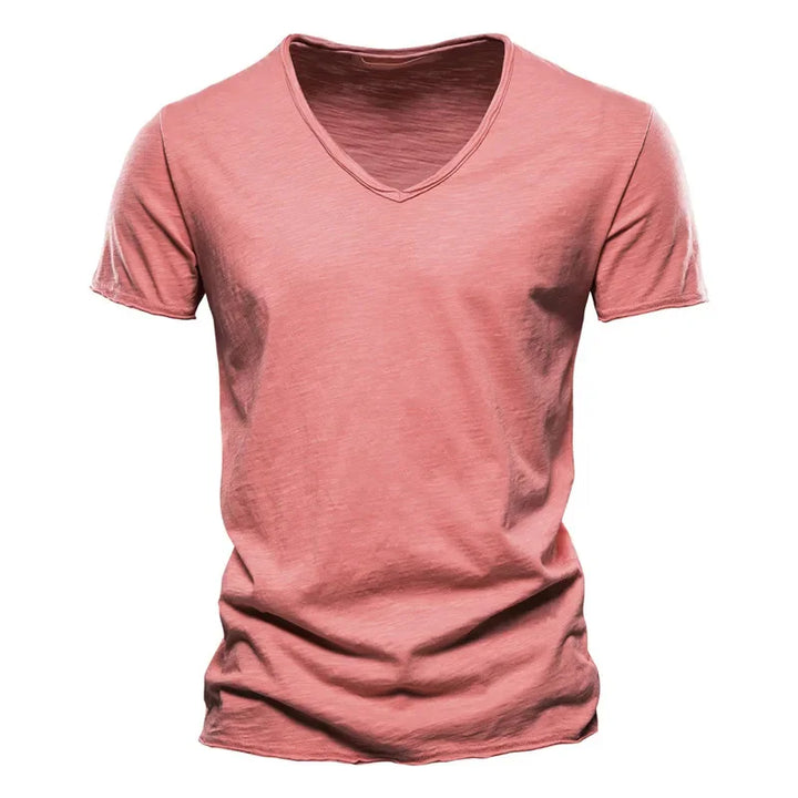 Herren T-Shirt 100% Baumwolle V-Ausschnitt Slim Fit Kurzarm – Modisches Design für Stil und Komfort 12