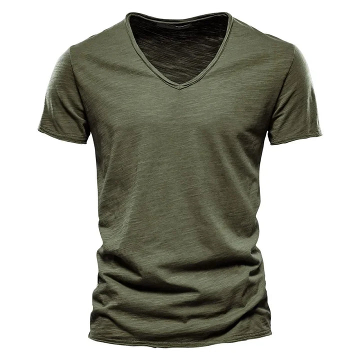 Herren T-Shirt 100% Baumwolle V-Ausschnitt Slim Fit Kurzarm – Modisches Design für Stil und Komfort 13