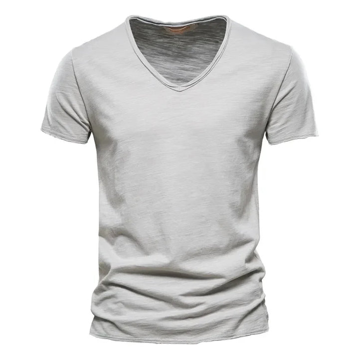 Herren T-Shirt 100% Baumwolle V-Ausschnitt Slim Fit Kurzarm – Modisches Design für Stil und Komfort 14