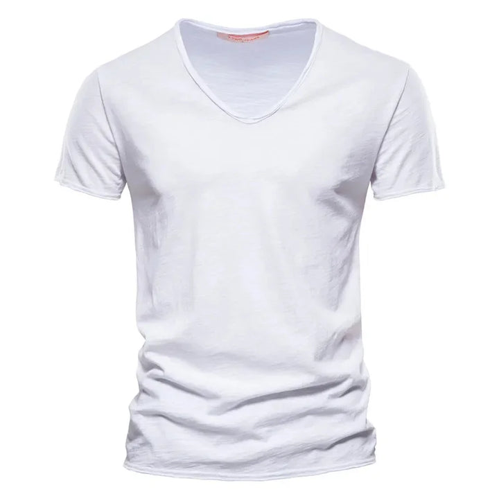 Herren T-Shirt 100% Baumwolle V-Ausschnitt Slim Fit Kurzarm – Modisches Design für Stil und Komfort 15