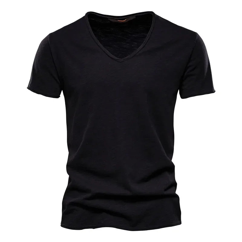 Herren T-Shirt 100% Baumwolle V-Ausschnitt Slim Fit Kurzarm – Modisches Design für Stil und Komfort 7