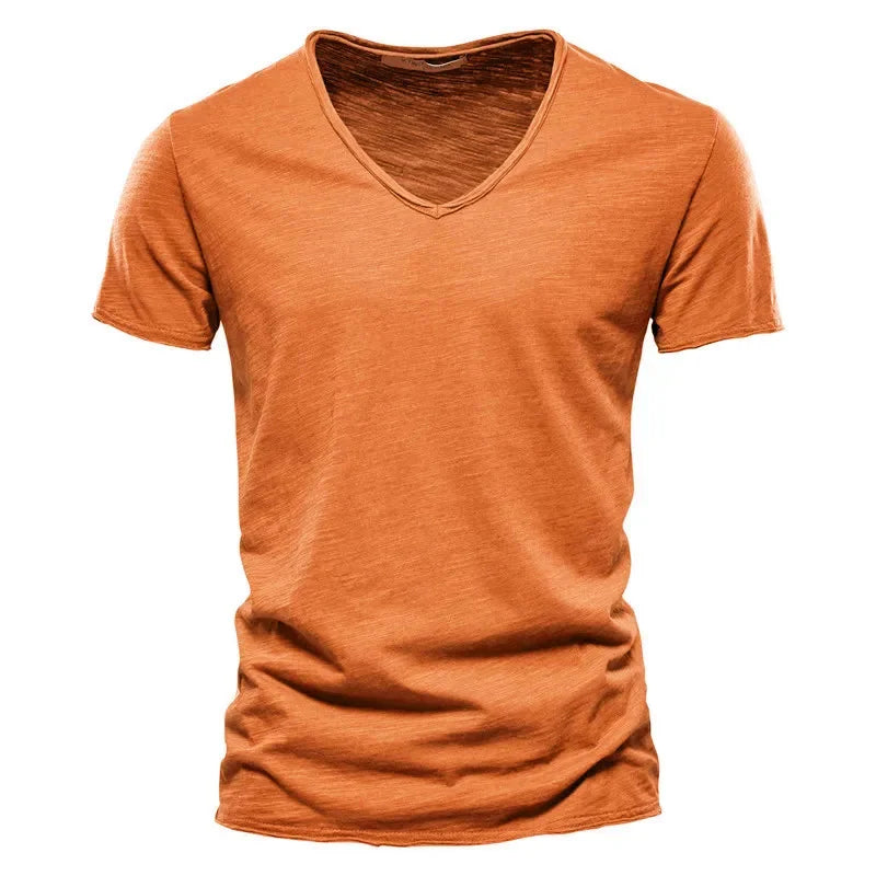 Herren T-Shirt 100% Baumwolle V-Ausschnitt Slim Fit Kurzarm – Modisches Design für Stil und Komfort 9