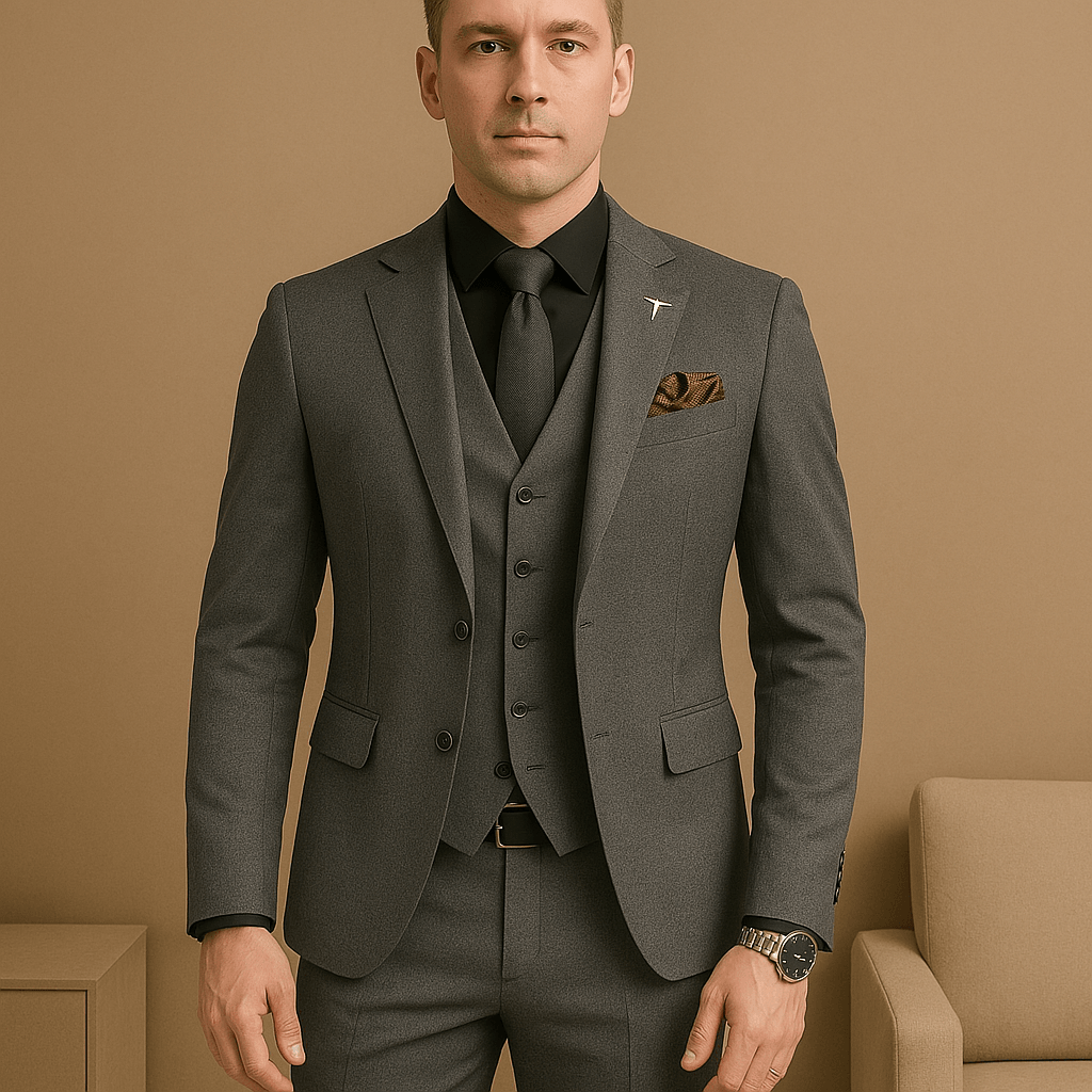 Herrenanzug 3-teilig – Eleganter Anzug mit Weste für Hochzeit & Büro