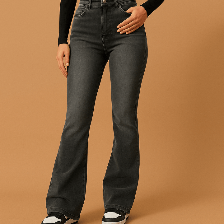 High Waist Jeans Damen – Gerade Passform mit Stretch & Retro-Look