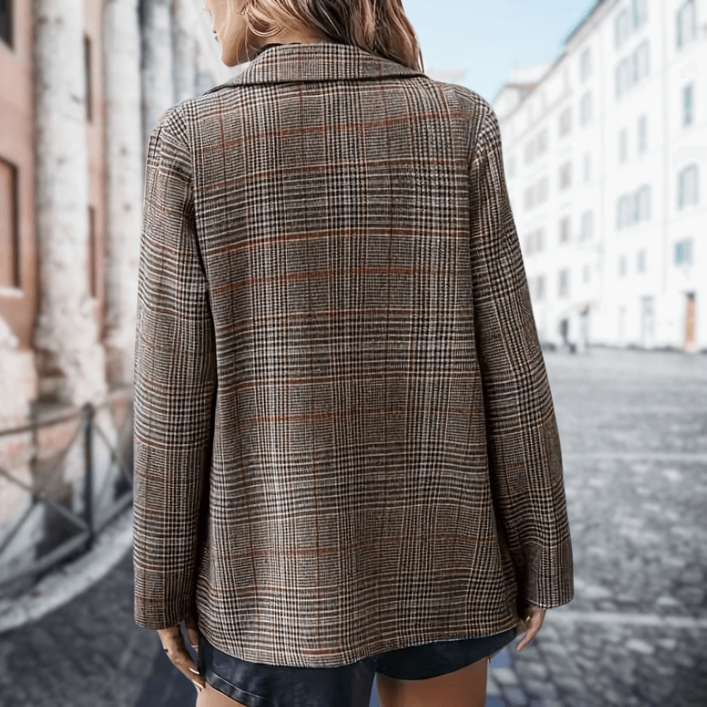 Karierter Blazer für Frauen Tweed - Sportlich und Lässig