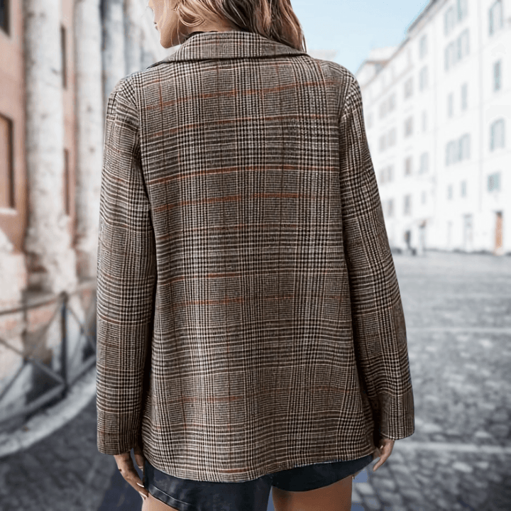 Karierter Blazer für Frauen Tweed - Sportlich und Lässig