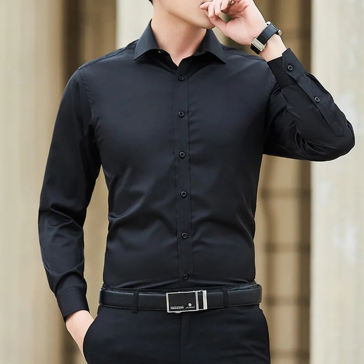 Klassisches Herren Hemd in Übergrößen – Slim Fit, Langarm, Weiß aus 40% Baumwolle, 60% Polyester für Business und Alltag 6