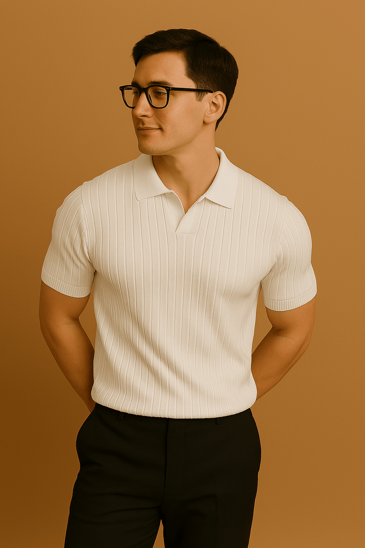 Lebra Herren Strick-Polo Shirt – Elegantes Kurzarm-Poloshirt mit Rippstruktur
