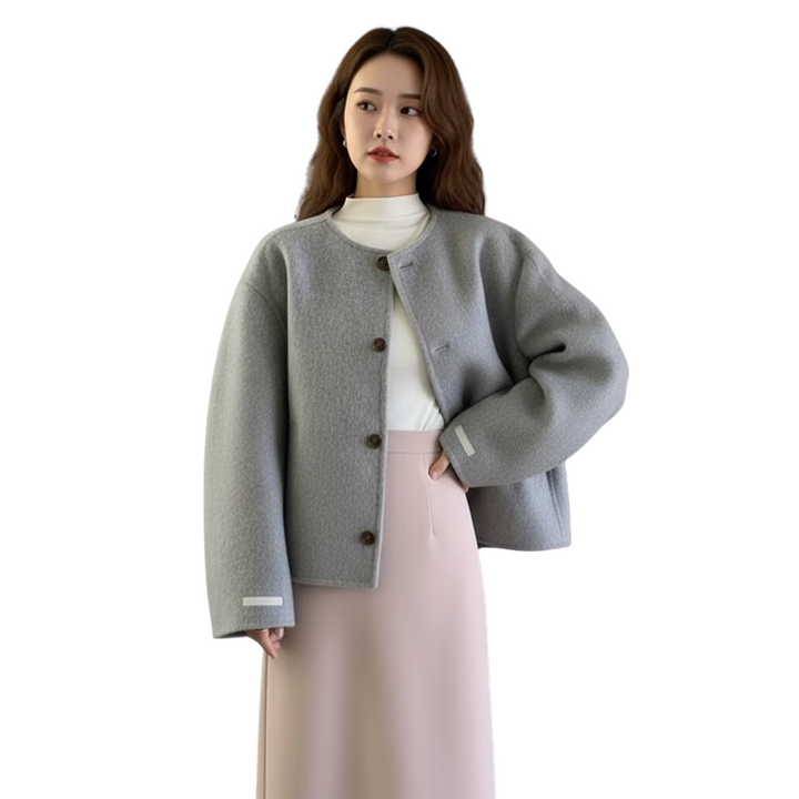 Mäntel Damen – Eleganter Woll-Mantel für Herbst und Winter mit langen Ärmeln