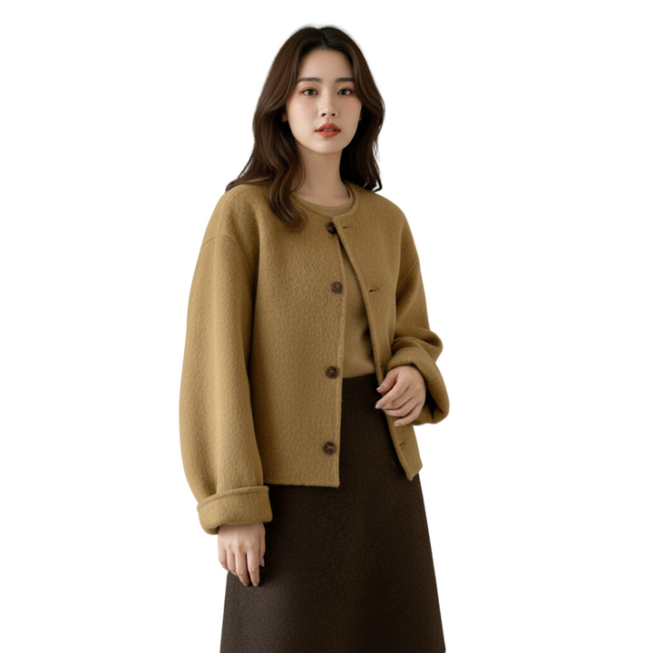 Mäntel Damen – Eleganter Woll-Mantel für Herbst und Winter mit langen Ärmeln