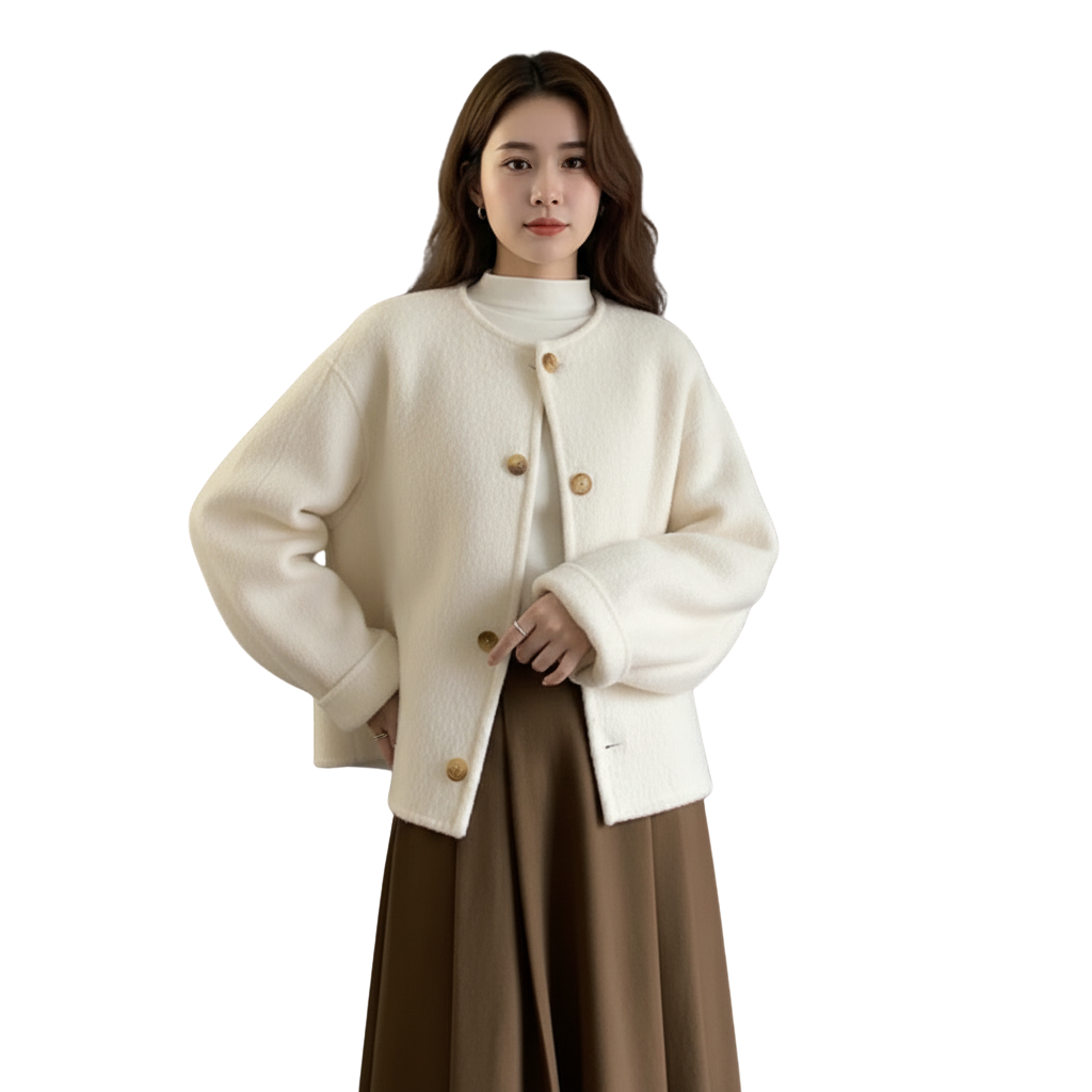 Mäntel Damen – Eleganter Woll-Mantel für Herbst und Winter mit langen Ärmeln
