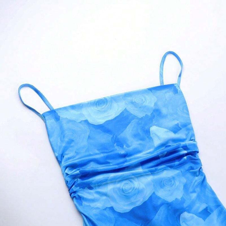 Maxikleid für Damen mit Spaghettiträgern – Elegantes Aquarellprint für Sommerabende und Festlichkeiten 6