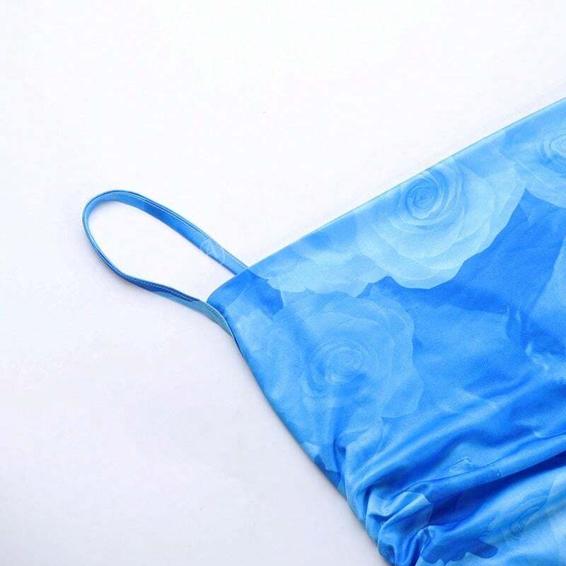 Maxikleid für Damen mit Spaghettiträgern – Elegantes Aquarellprint für Sommerabende und Festlichkeiten 8