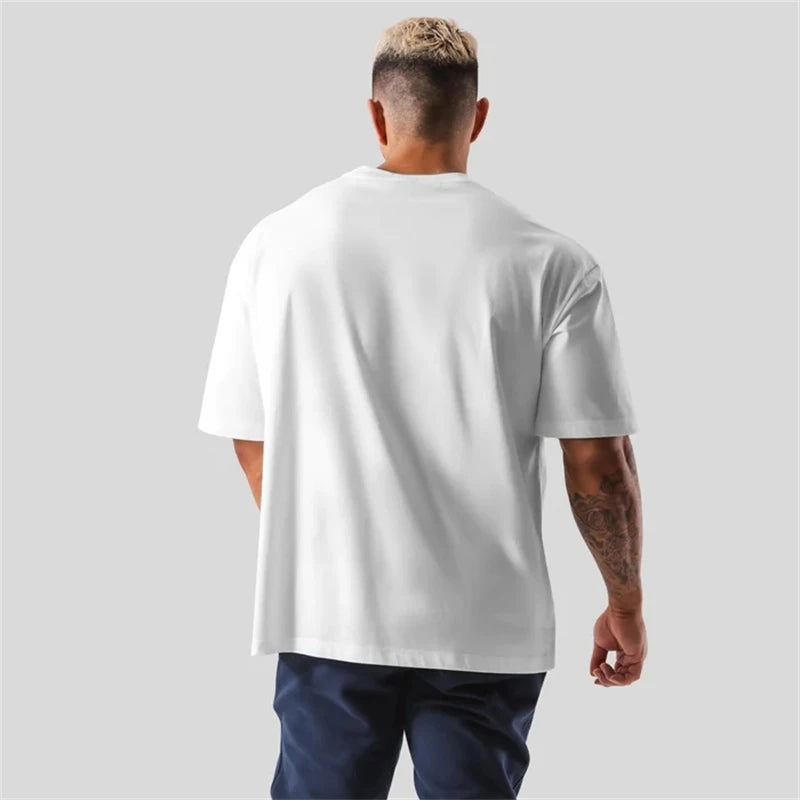 Oversized T-Shirt für Männer aus 100% Baumwolle – Atmungsaktiv, Ideal für Sport und Fitness, verschiedene Farben, Größen S-XL 1