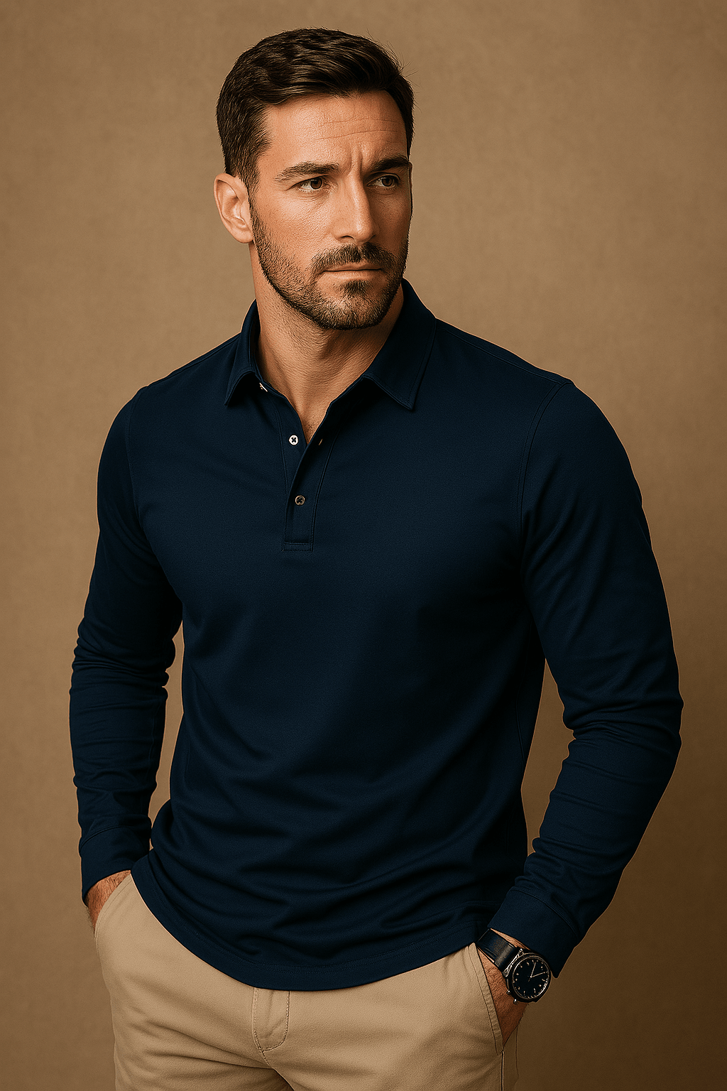 Paulo Herren Langarm-Polo Shirt – Elegantes Poloshirt für Freizeit und Büro