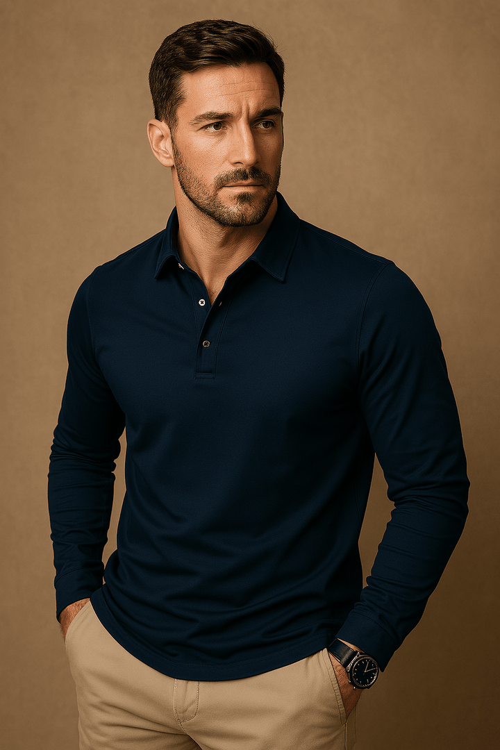 Paulo Herren Langarm-Polo Shirt – Elegantes Poloshirt für Freizeit und Büro