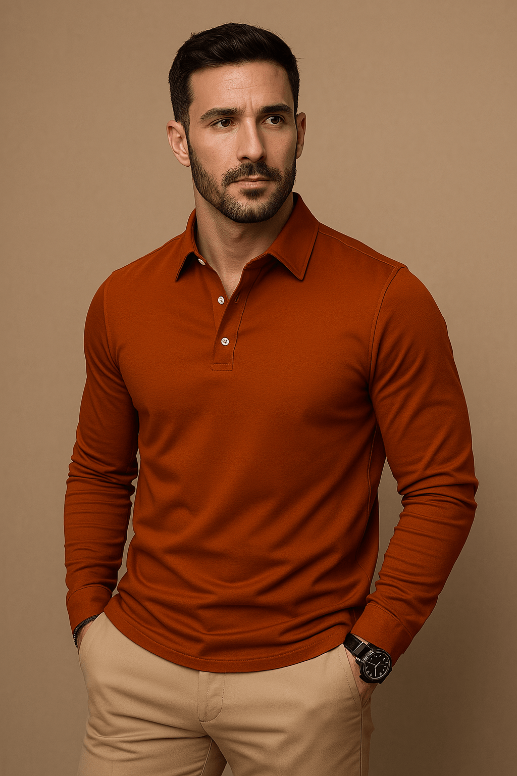 Paulo Herren Langarm-Polo Shirt – Elegantes Poloshirt für Freizeit und Büro