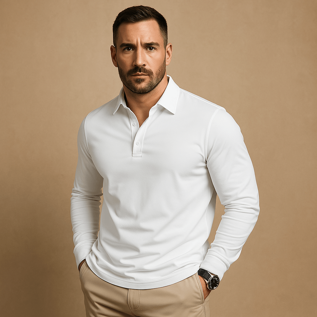 Paulo Herren Langarm-Polo Shirt – Elegantes Poloshirt für Freizeit und Büro