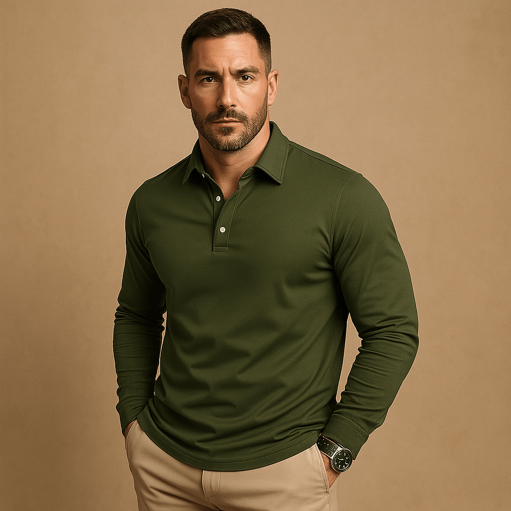 Paulo Herren Langarm-Polo Shirt – Elegantes Poloshirt für Freizeit und Büro