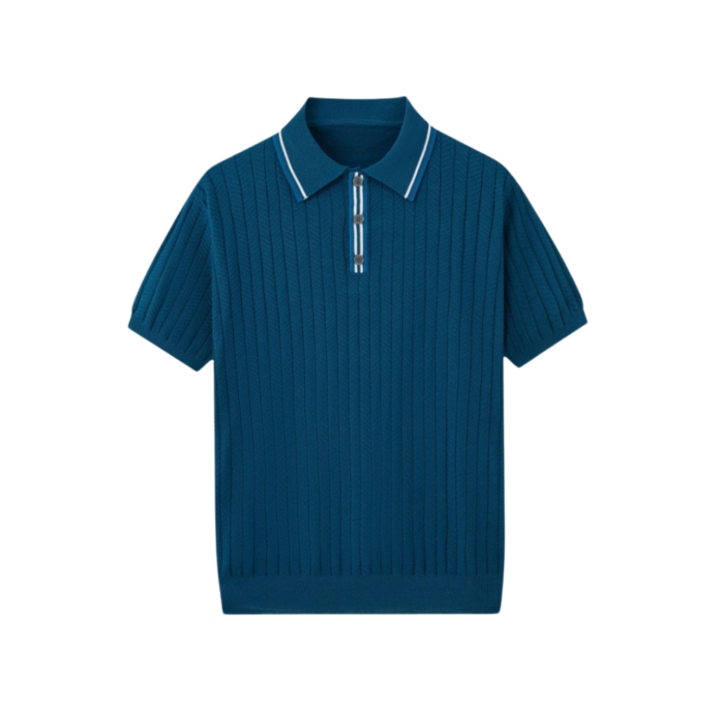 Poloshirt Herren mit Kontrastkragen – Stilvolles Retro-Design für Sommer und Freizeit