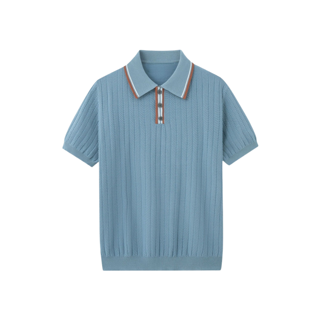 Poloshirt Herren mit Kontrastkragen – Stilvolles Retro-Design für Sommer und Freizeit