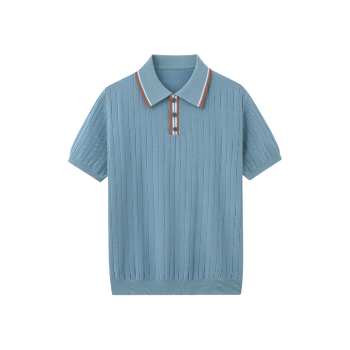 Poloshirt Herren mit Kontrastkragen – Stilvolles Retro-Design für Sommer und Freizeit