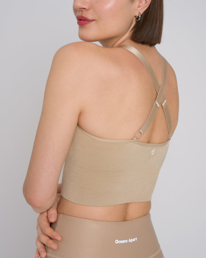 Sporttop Damen Satin Atmungsaktiv Crop Sport Top