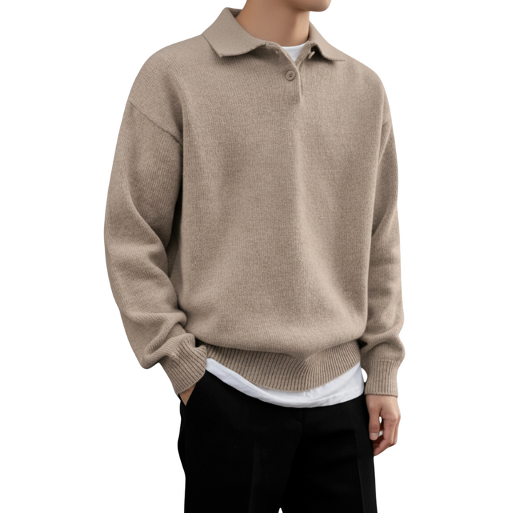 Strickpullover Herren mit Polokragen – Eleganter Feinstrick für Smarte Casual-Outfits