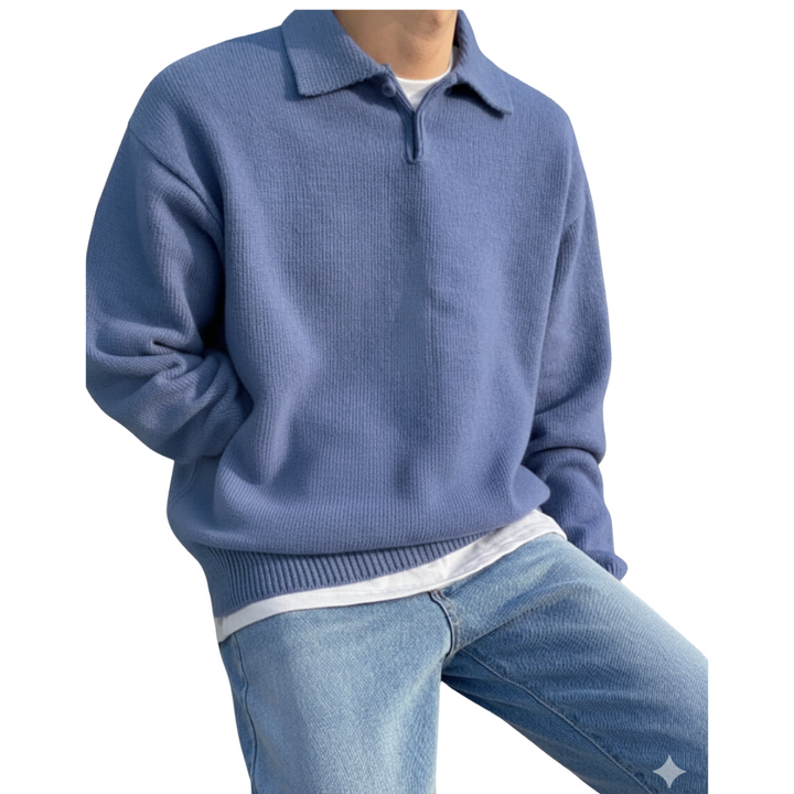 Strickpullover Herren mit Polokragen – Eleganter Feinstrick für Smarte Casual-Outfits