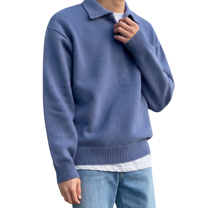 Strickpullover Herren mit Polokragen – Eleganter Feinstrick für Smarte Casual-Outfits