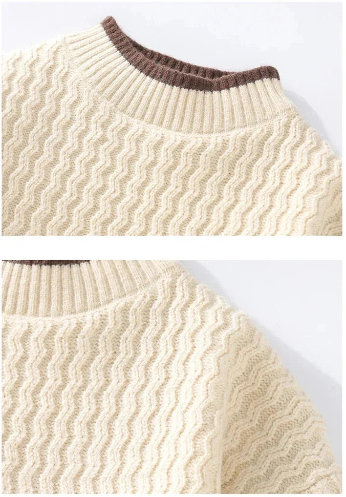 Strickpullover Herren mit Strukturiertem Design – Eleganter Stil für Kalte Tage