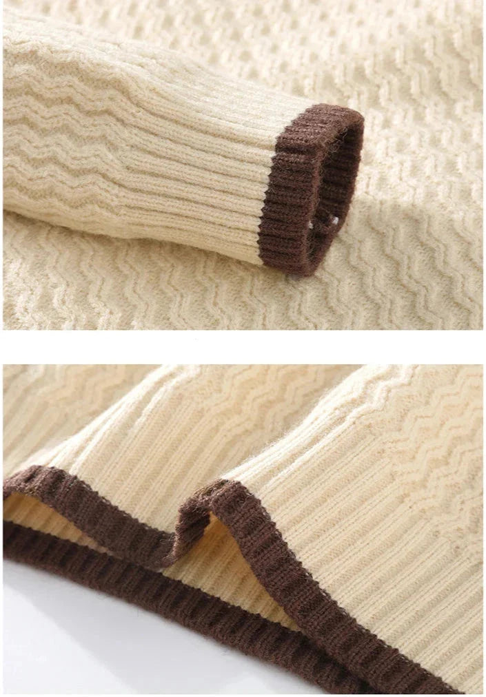 Strickpullover Herren mit Strukturiertem Design – Eleganter Stil für Kalte Tage