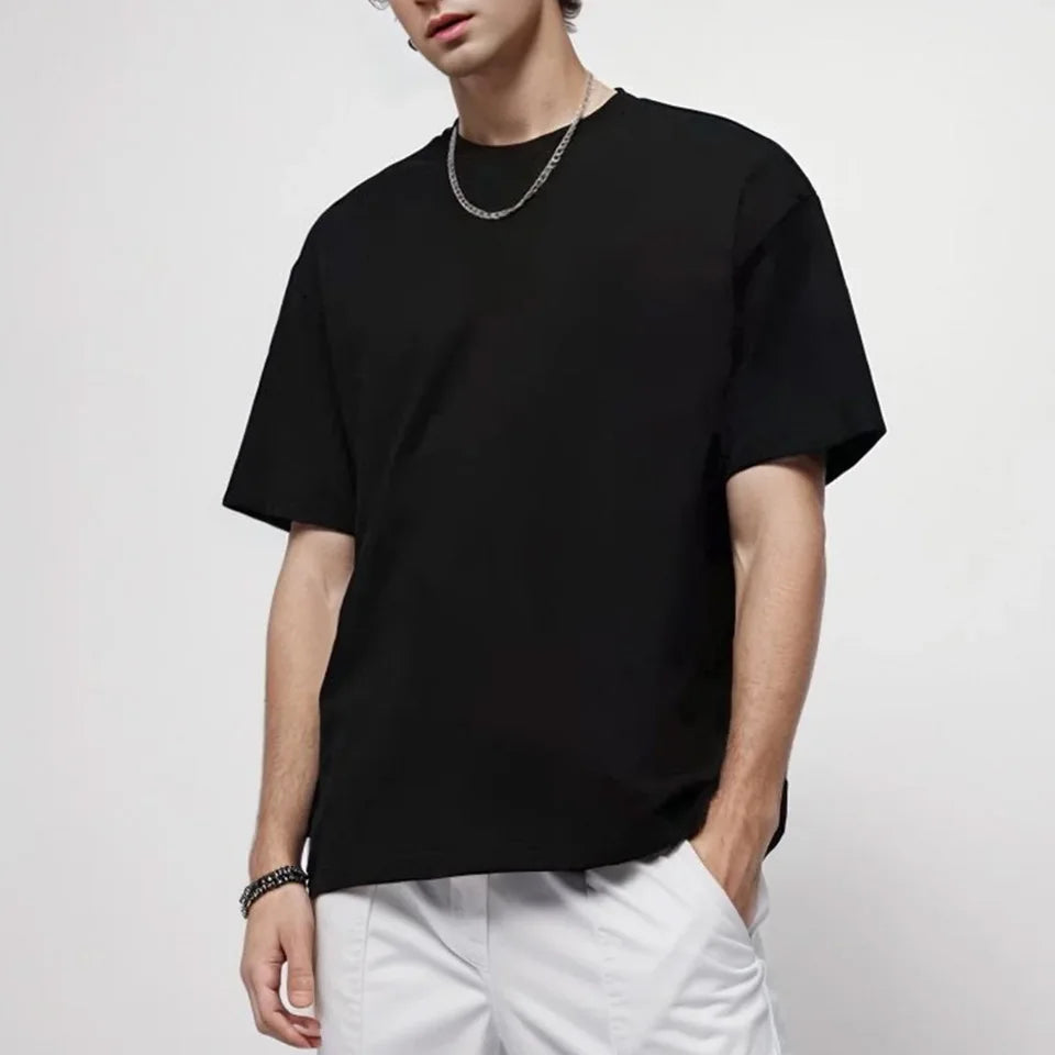 Übergroßes T-Shirt für Männer aus 100% Baumwolle – 240gsm, Kurzarm, Bequem und Atmungsaktiv in Soliden Farben 2