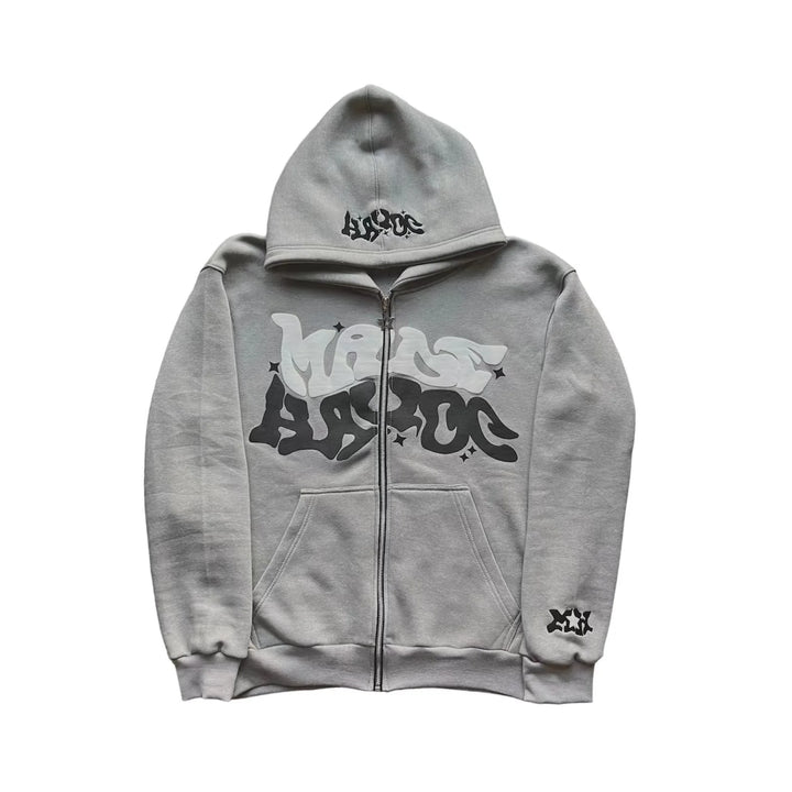 Unisex Zip Hoodie mit Sternen- und Buchstabenprint für Y2K-Look 11