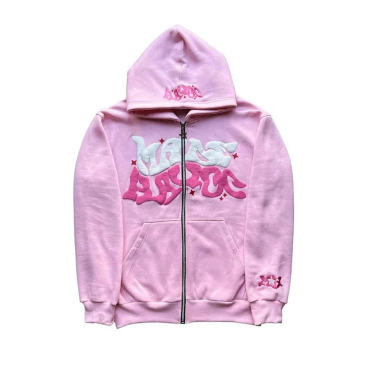 Unisex Zip Hoodie mit Sternen- und Buchstabenprint für Y2K-Look 7
