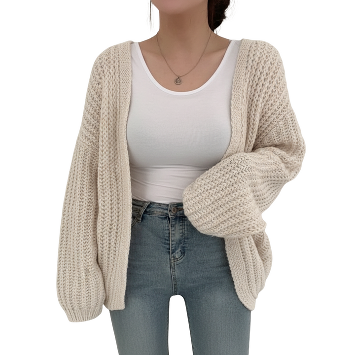 Vintage Cardigan Damen mit Laternenärmeln – Lässiger Stil für den Herbst, Bequeme Passform