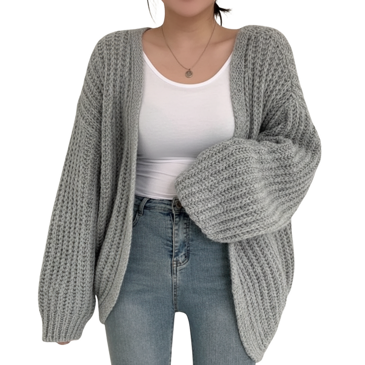 Vintage Cardigan Damen mit Laternenärmeln – Lässiger Stil für den Herbst, Bequeme Passform