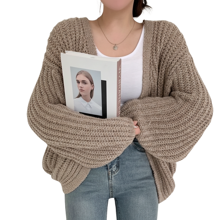 Vintage Cardigan Damen mit Laternenärmeln – Lässiger Stil für den Herbst, Bequeme Passform