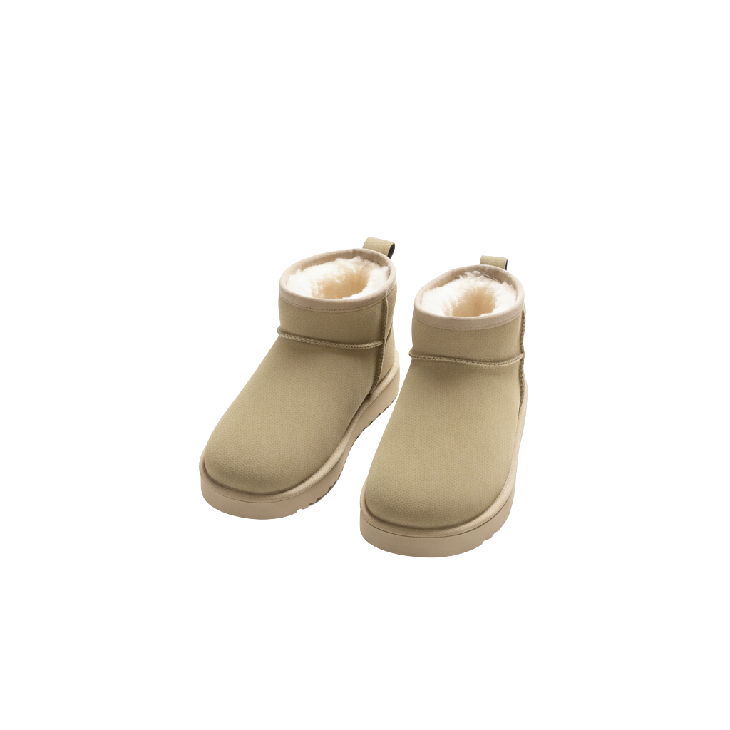 Winter Stiefel Damen – Ultra Mini Plateau Stiefel mit warmer Fellfütterung