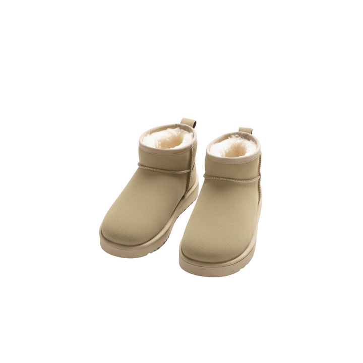 Winter Stiefel Damen – Ultra Mini Plateau Stiefel mit warmer Fellfütterung