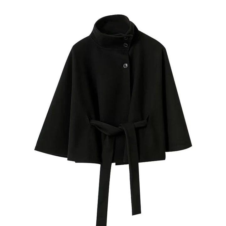 Woll Mantel Damen mit Stehkragen und Batwing Ärmeln – Elegantes Herbstdesign für Vielseitige Anlässe